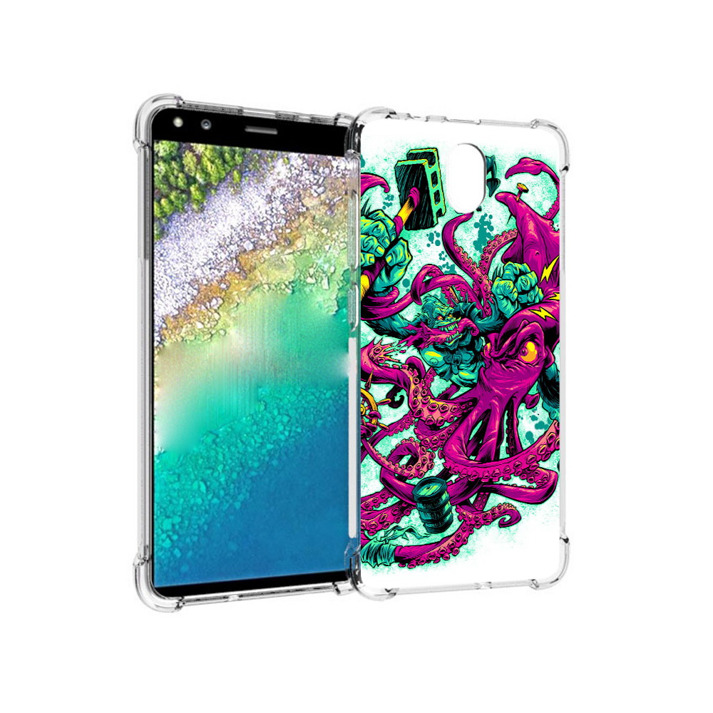 

Чехол MyPads Tocco для Nokia C01 Plus фиолетовый кракен (PT161800.114.657), Прозрачный, Tocco