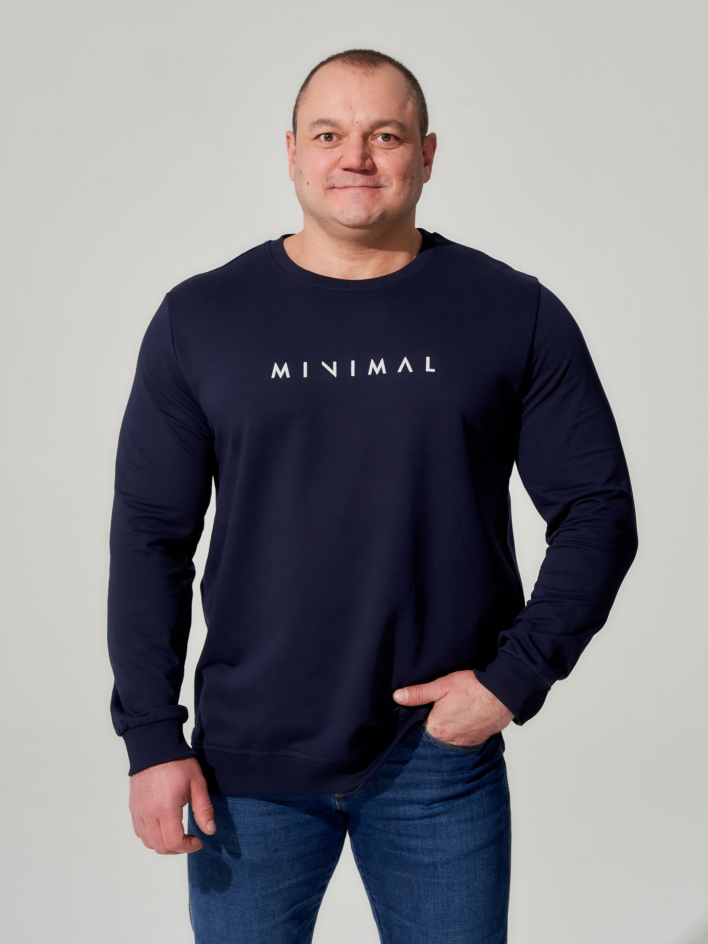 Свитшот мужской MR. BIGMAN MB2120 синий 4XL