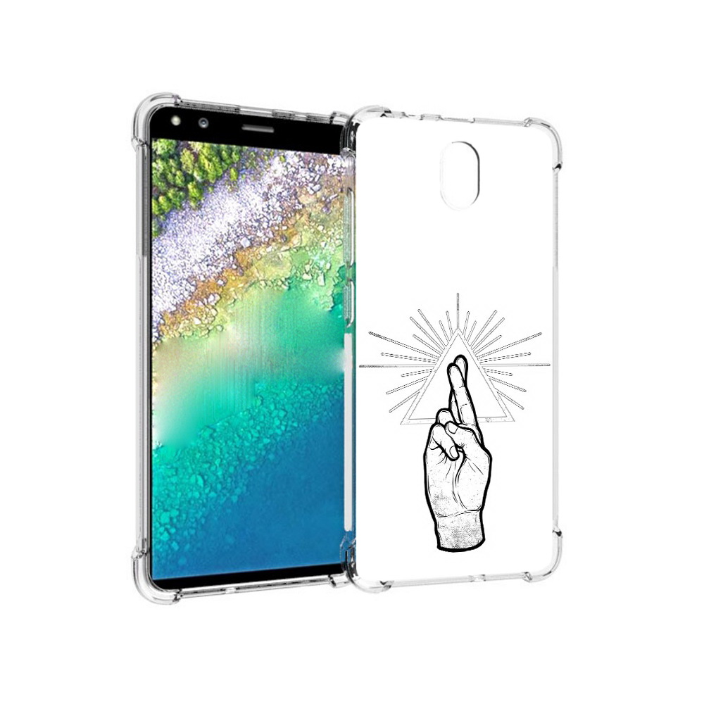 

Чехол MyPads Tocco для Nokia C01 Plus черно белая рука (PT161800.114.681), Прозрачный, Tocco