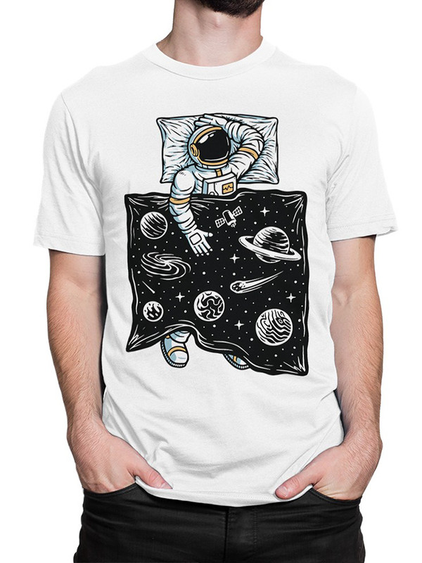 

Футболка мужская DreamShirts Studio Спящий космонавт / Космос / Планеты / белая M, Белый, Спящий космонавт / Космос / Планеты /