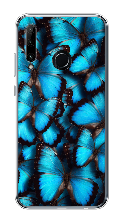 

Чехол на Honor 10i/20 Lite 2019/20e "Тропическая бабочка 2", Голубой;черный, 68950-1