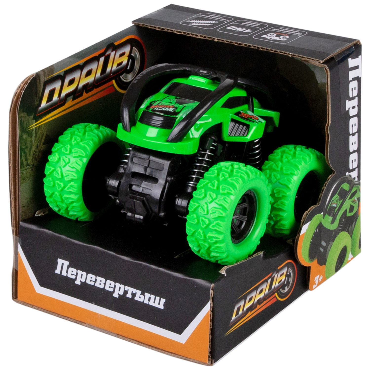 

Трюковая машина 1toy Т24288-2 Драйв фрикцион, зеленый, Т24288-2