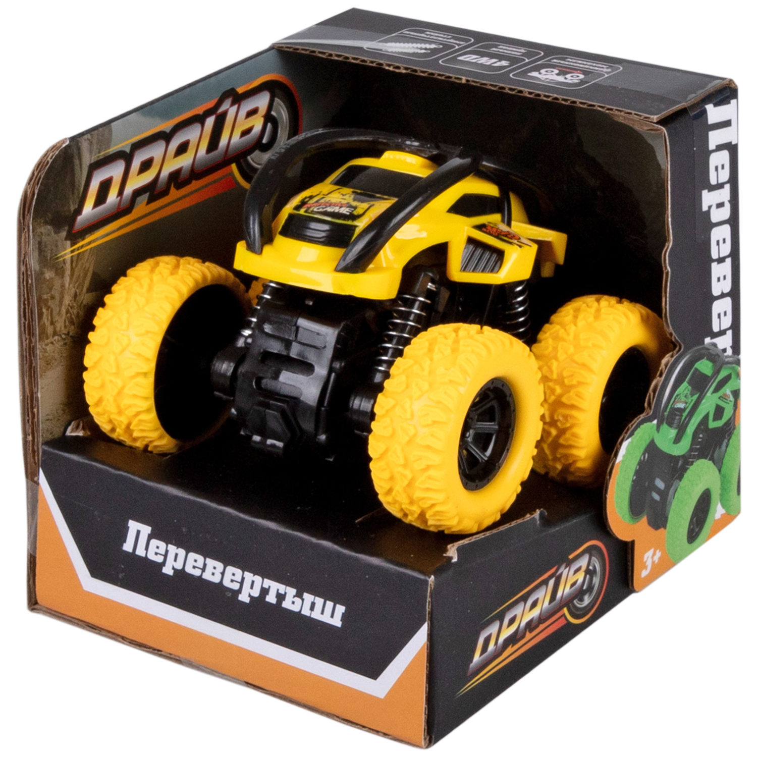 

Трюковая машина 1toy Т24288-3 Драйв фрикцион желтый, Т24288-3