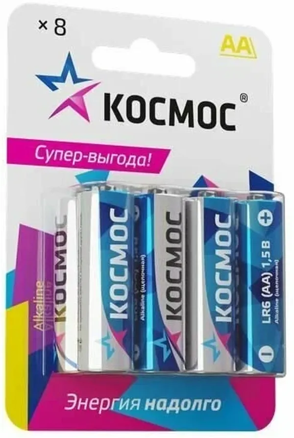 

Элемент питания алкалиновый AA/LR06 BP-8 (блист.8шт) КОСМОС KOCLR6BL8