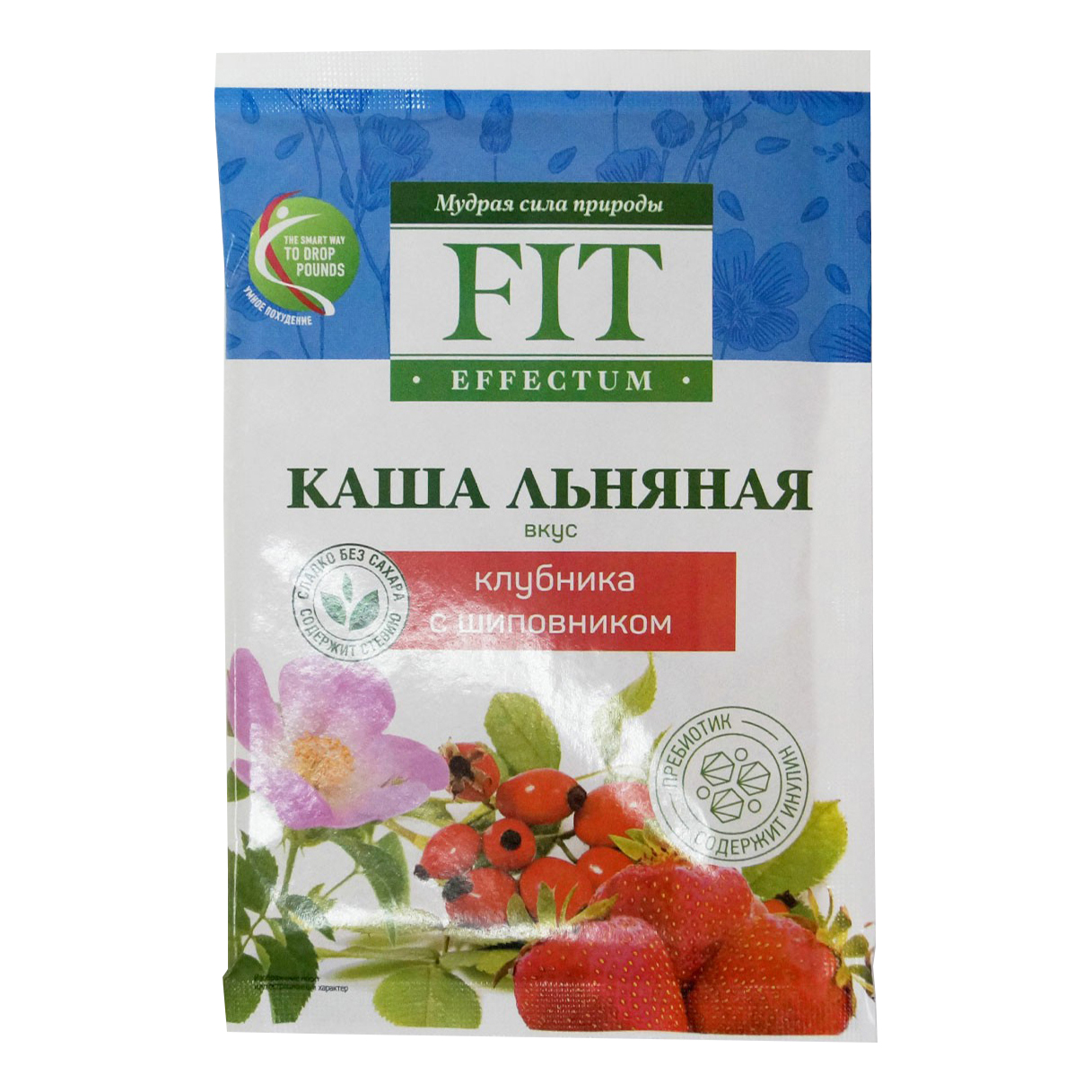 фото Каша fit effectum льняная со вкусом клубники и шиповника 25 г