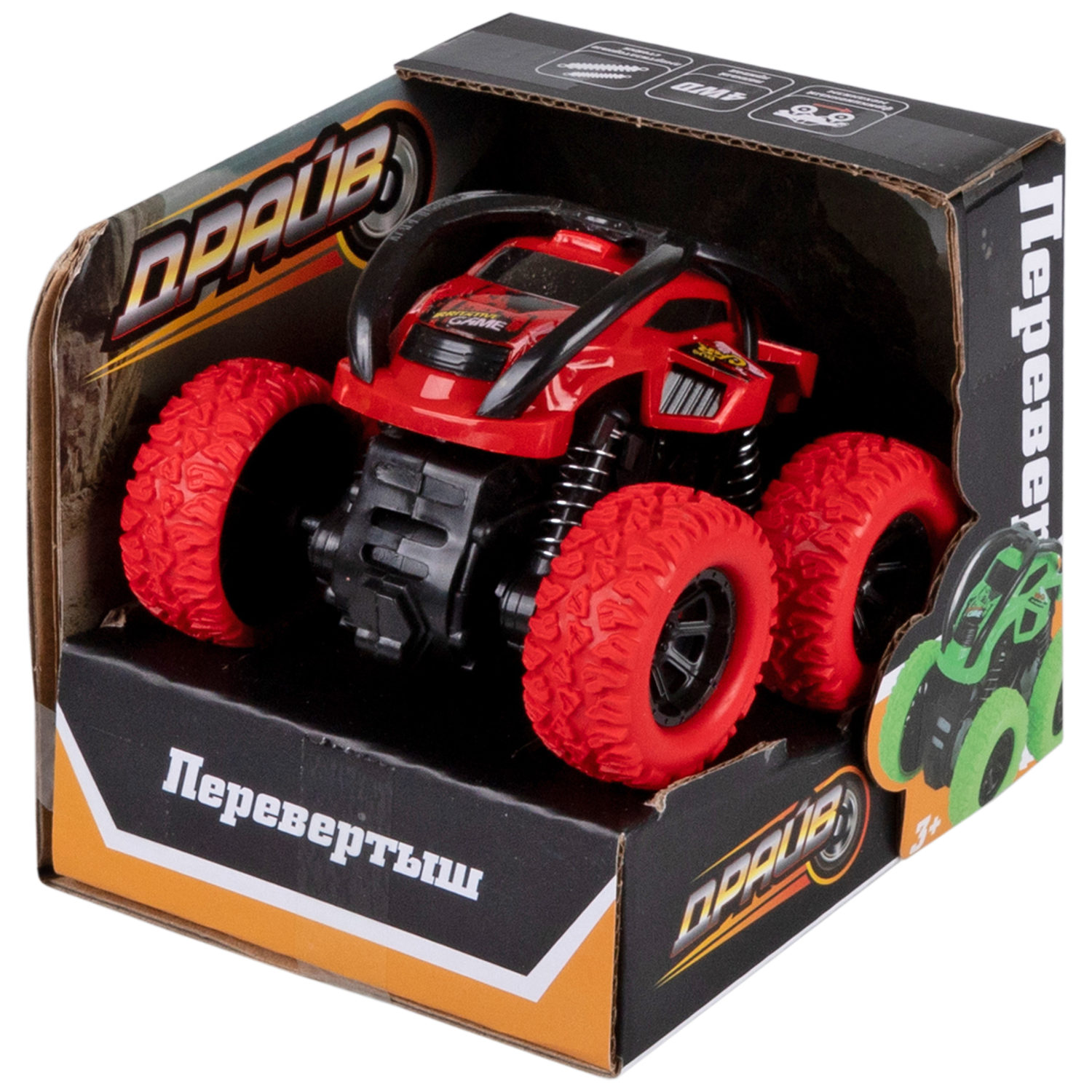 

Трюковая машина 1toy Т24288-4 Драйв фрикцион красный, Т24288-4