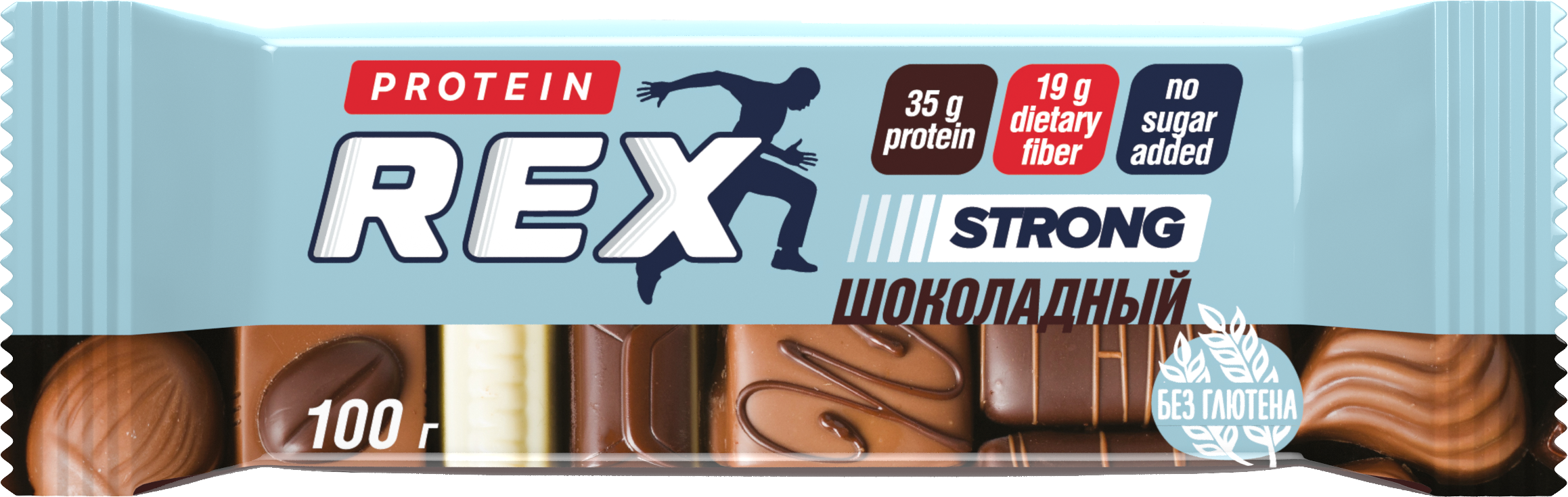 Батончик ProteinRex Strong протеиновый, шоколадный, 100 г