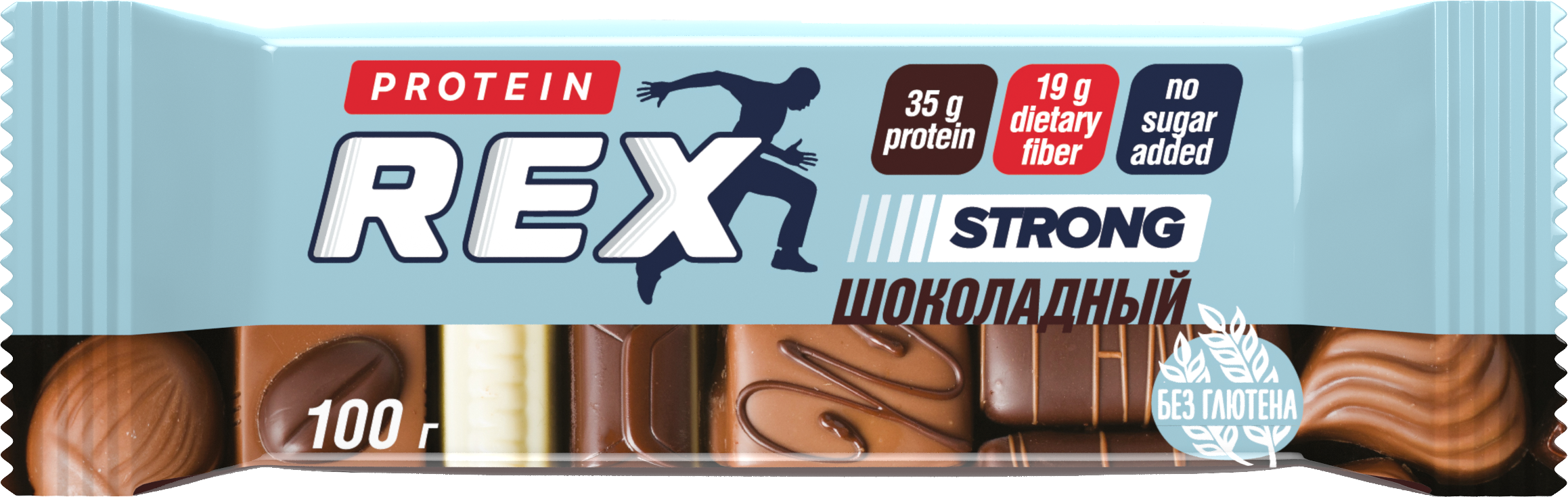 фото Батончик proteinrex strong протеиновый, шоколадный, 100 г