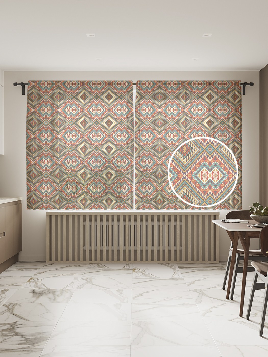 

Фототюль JoyArty "Классические узоры" 145x180см (2 полотна со шторной лентой + 50 крючков), Классические узоры