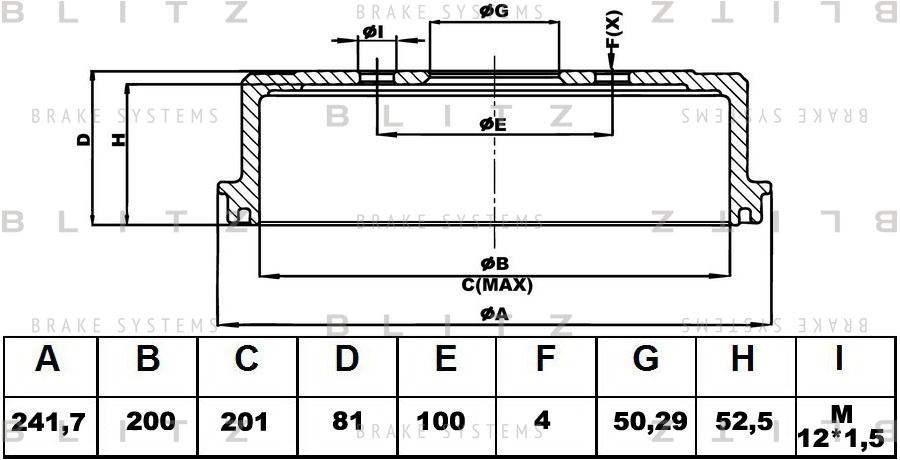 Барабан Тормозной Blitz BT0127