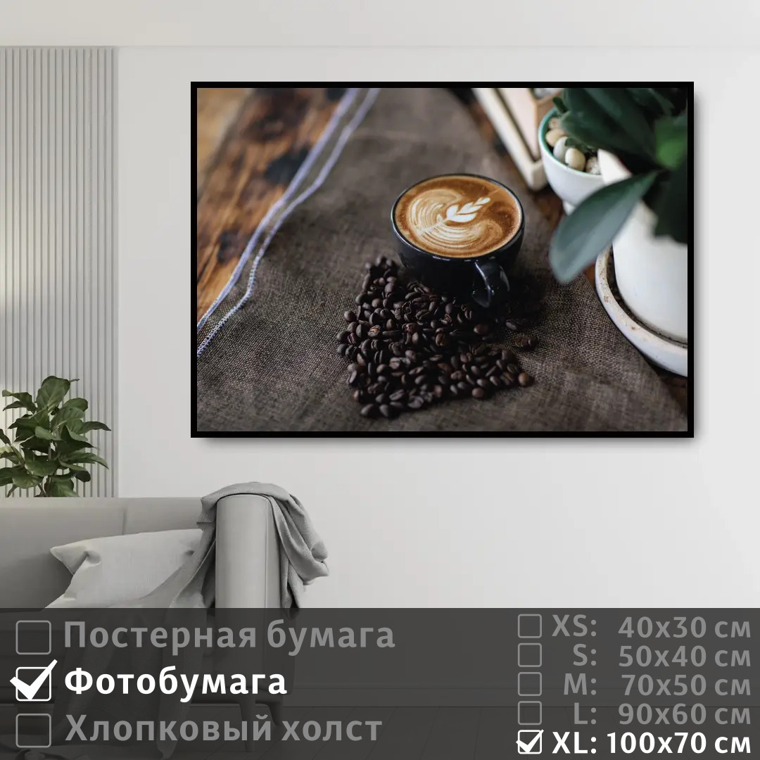 

Постер на фотобумаге ПолиЦентр Кофе в кофейне 100х70 см, КофеВКофейне1