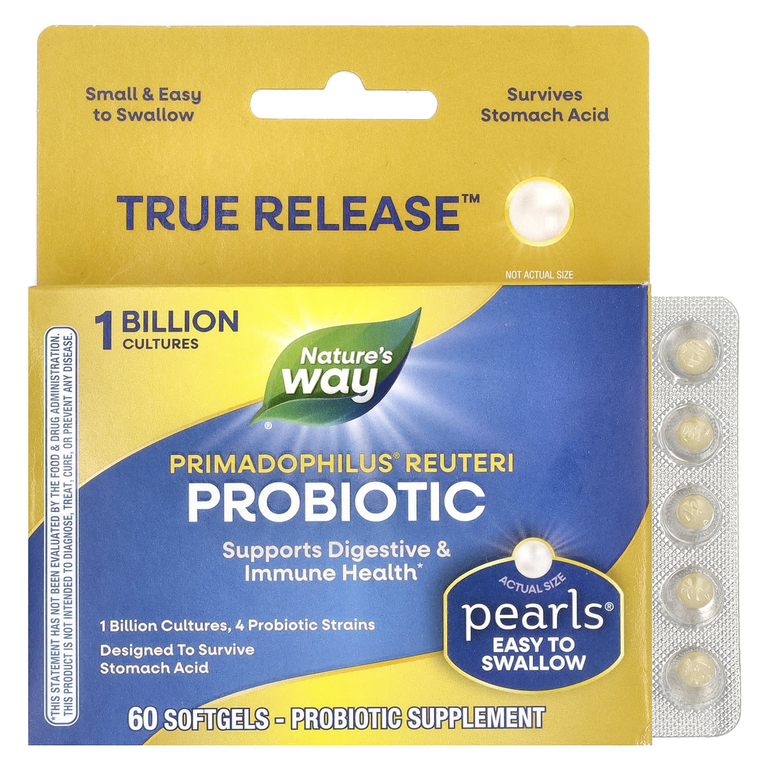 

Пробиотик Nature's Way, Primadophilus Reuteri Pearls, 60 капсул