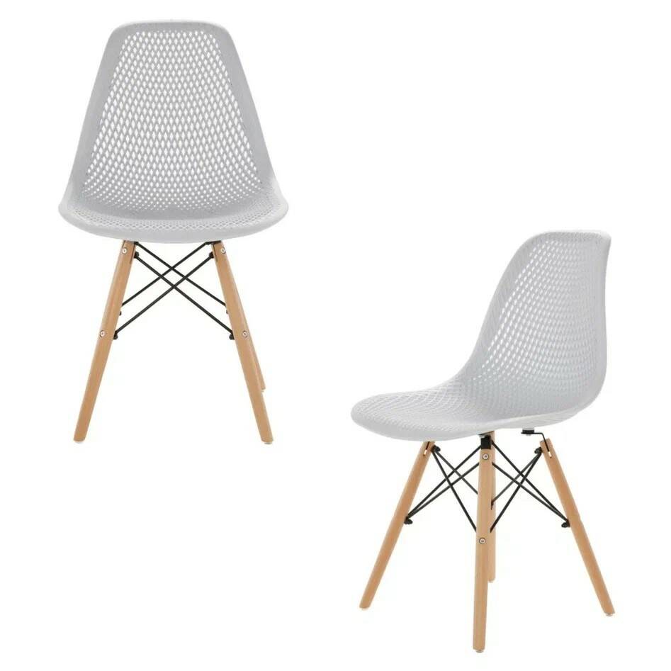 

Комплект стульев 2 шт. LEON GROUP для кухни в стиле EAMES DSW ажурные, белый, ажурный LEON Premium в стиле EAMES DSW