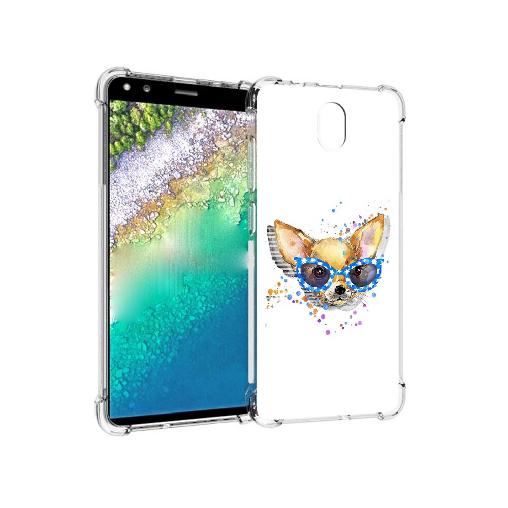 

Чехол MyPads Tocco для Nokia C01 Plus чихуа-хуа в очках (PT161800.114.691), Прозрачный, Tocco