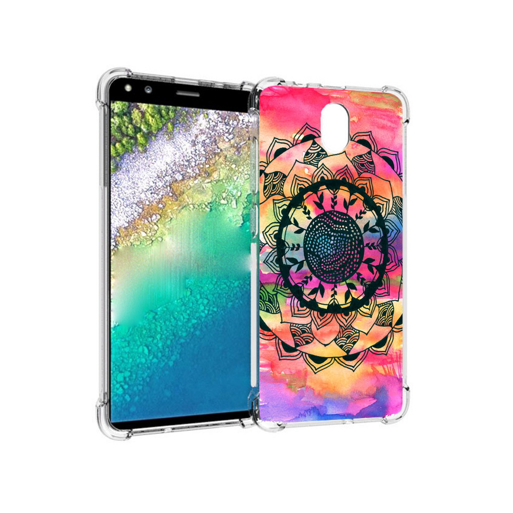 

Чехол MyPads Tocco для Nokia C01 Plus яркая абстракция круглый цветок (PT161800.114.704), Прозрачный, Tocco