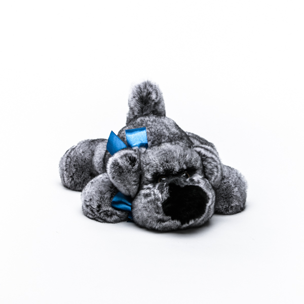 

Игрушка из натурального меха OnlyFur Собака Шанель средняя серая, Серый