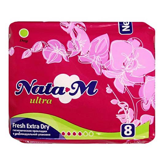 Гигиенические прокладки NataM Extra Dry дневные 8 шт прокладки послеродовые extra с бортиками и крылышками 32 см 10 шт