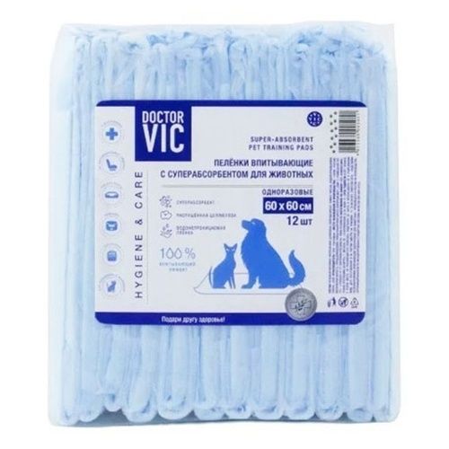 

Пеленки для животных Doctor VIC 60 х 60 см, Голубой
