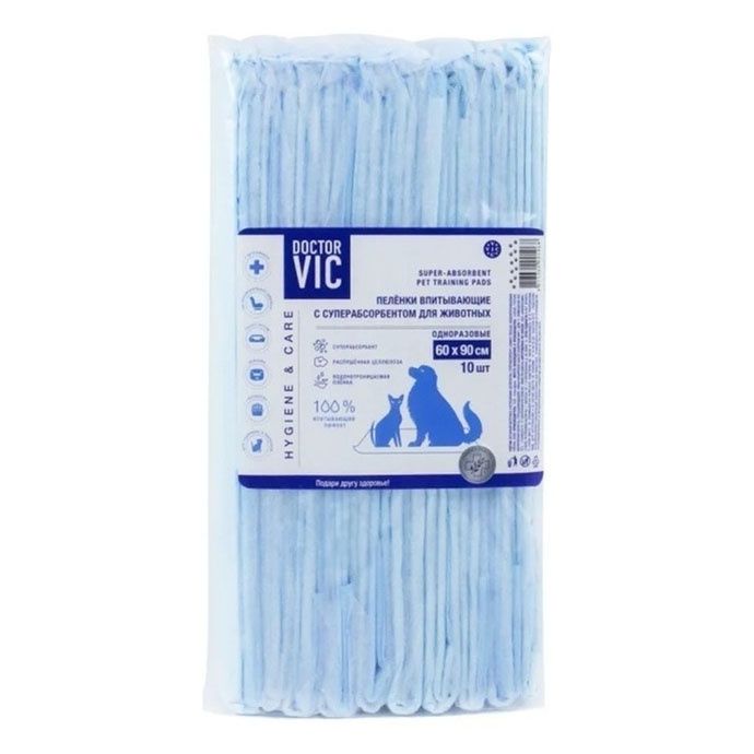 

Пеленки для животных Doctor VIC 60 х 90 см, Голубой