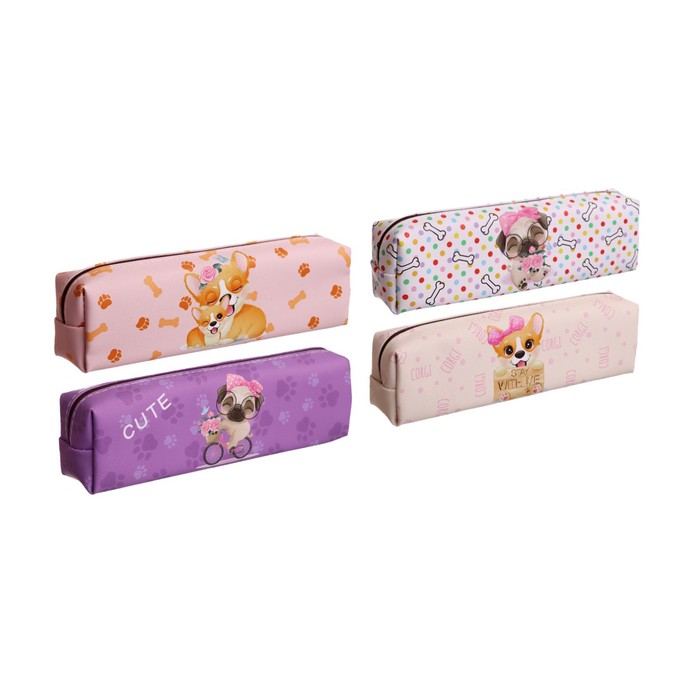 

Calligrata Пенал школьный на молнии МИКС Собачки, В ассортименте