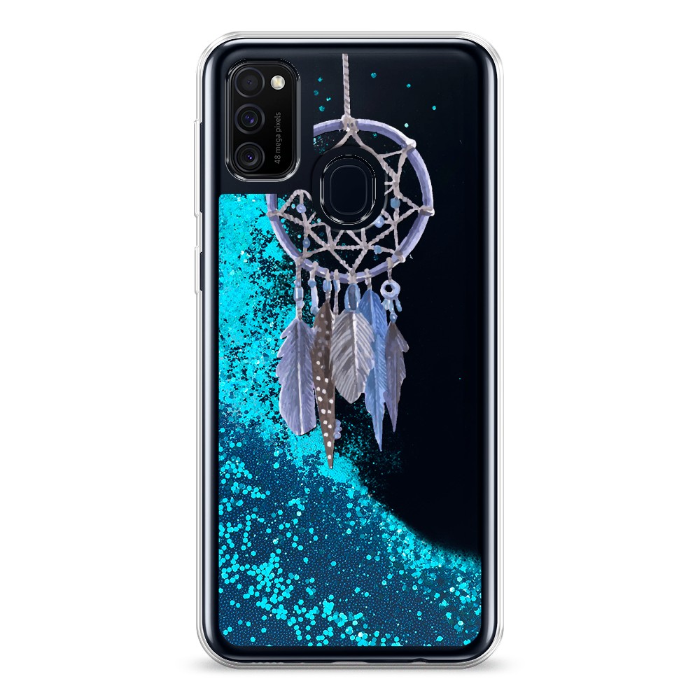 

Жидкий чехол с блестками "Синий ловец снов акварель" на Samsung Galaxy M30s, 29893-1
