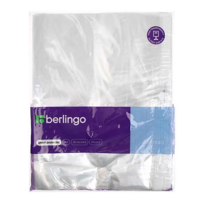 

Файл-вкладыш Berlingo А4, глянцевый, вертикальный, 100 штук, Прозрачный