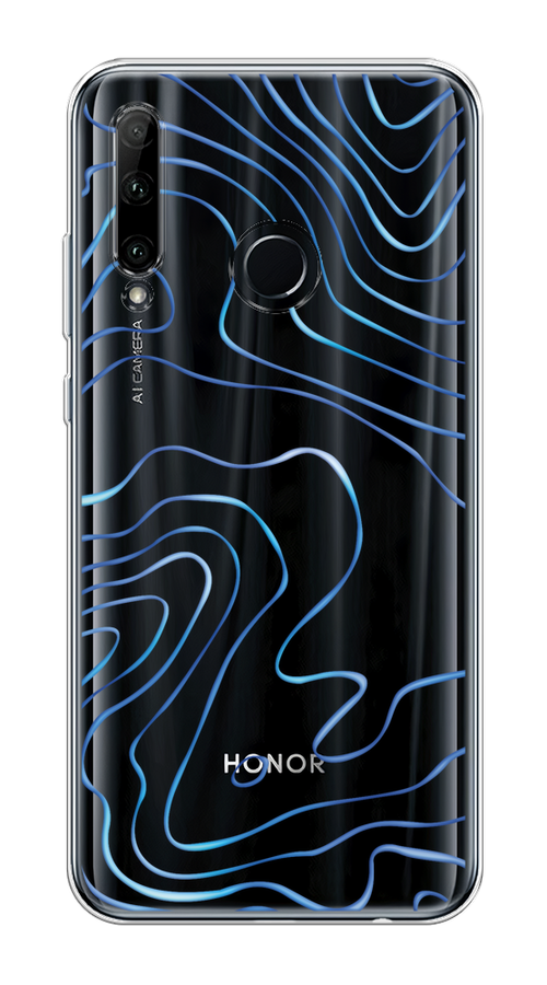 

Чехол на Honor 10i/20 Lite 2019/20e "Blue lines", Прозрачный;синий, 68950-1