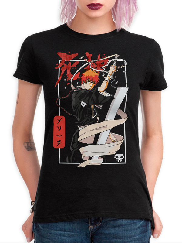 

Футболка женская DreamShirts Studio Блич / Bleach / Ичиго / Аниме черная 2XL, Черный, Блич / Bleach / Ичиго / Аниме