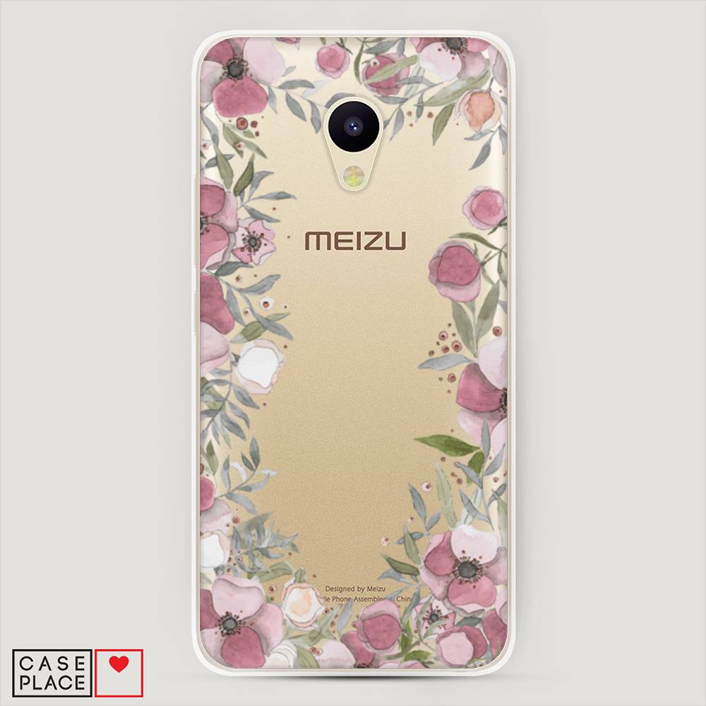 

Чехол Awog на Meizu M5c "Розовая цветочная рамка", Розовый;зеленый, 72350-8
