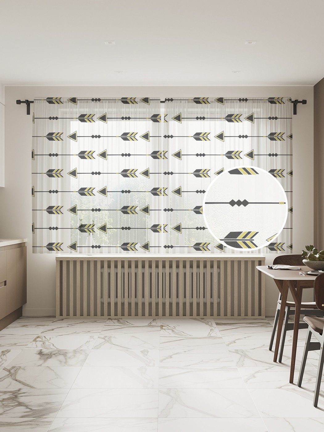 

Фототюль JoyArty "Летящая месть", 145x180 см (2 полотна со шторной лентой + 50 крючков), Летящая месть