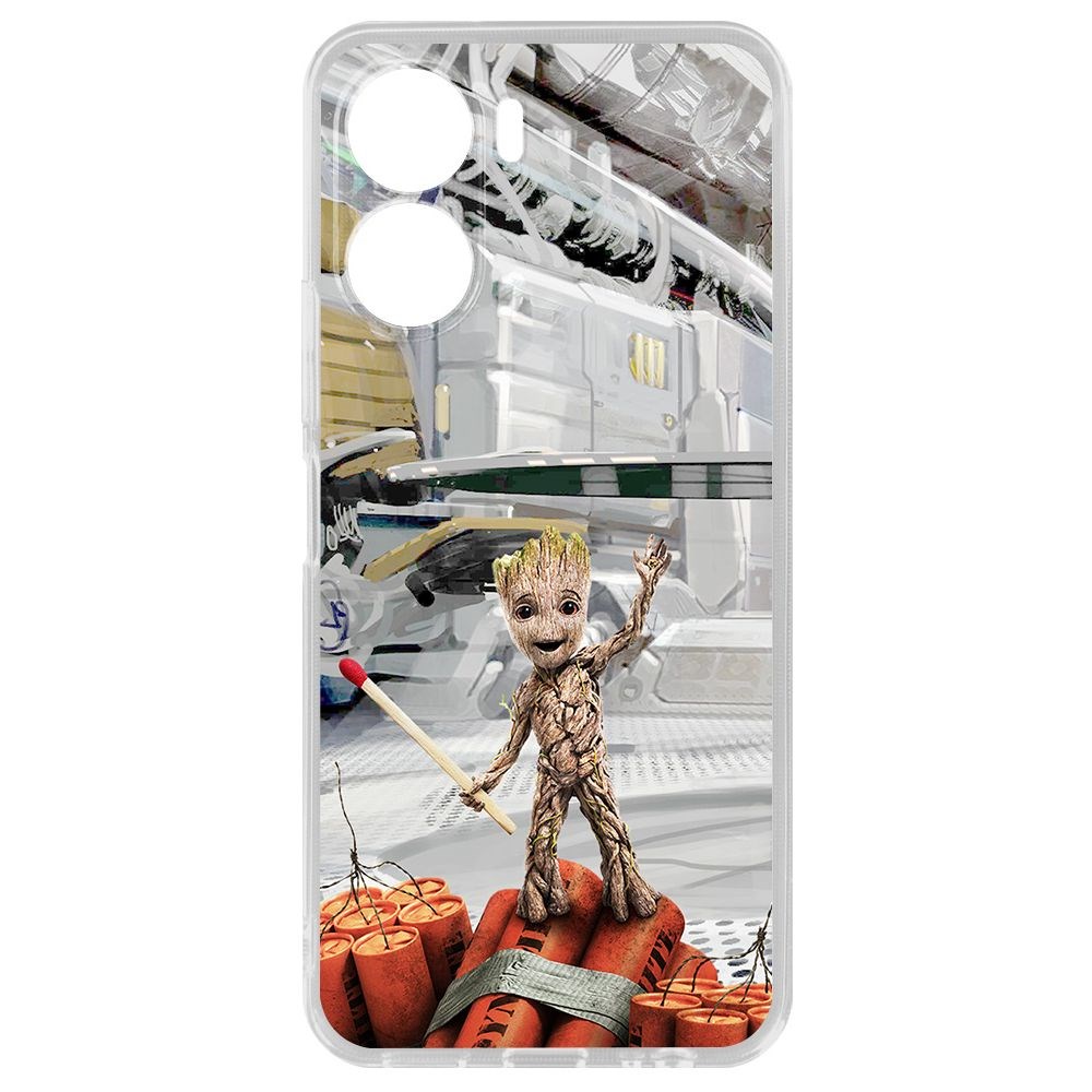 

Чехол-накладка Krutoff Clear Case Стражи Галактики. Малыш Грут для Vivo Y16, Прозрачный