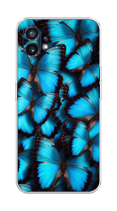 

Чехол Homey на Nothing Phone (1) "Тропическая бабочка 2", Голубой;черный, 3300150-1