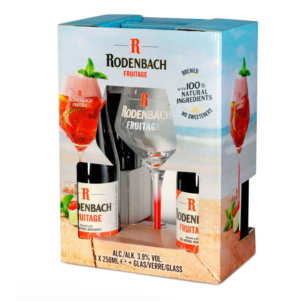 

Пивной набор Rodenbach Fruitage 0,25 л х 4 шт и бокал 1 л, Красное