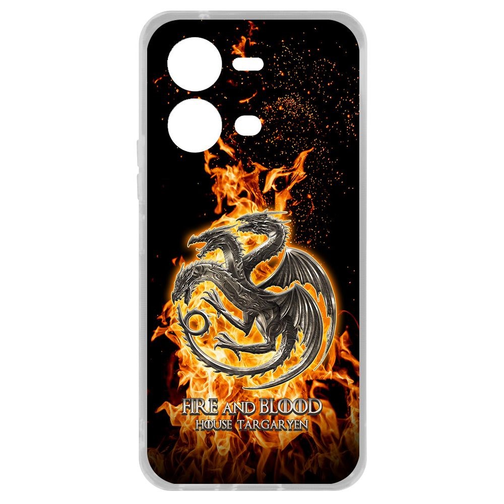 

Чехол-накладка Krutoff Clear Case Игра Престолов Дом Таргариен для Vivo V25, Прозрачный