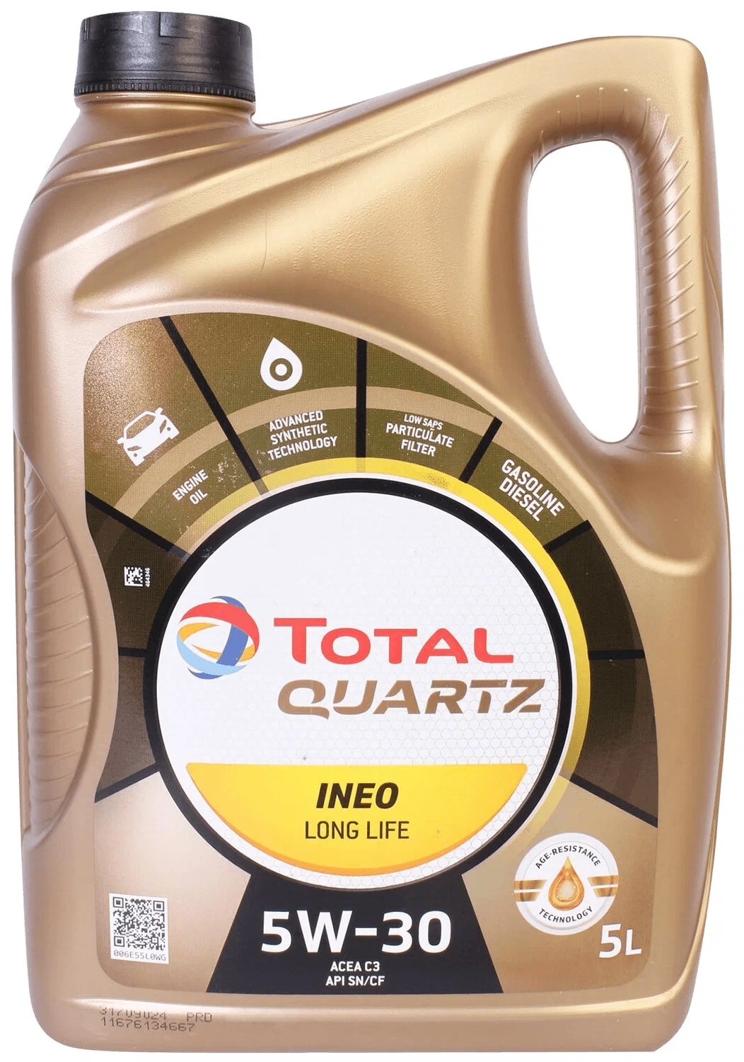 TOTAL 5W30 QUARTZ INEO L LIFE (5L) Моторное масло ACEA C3, VW 504.00/507.00, LL-04, MB 229