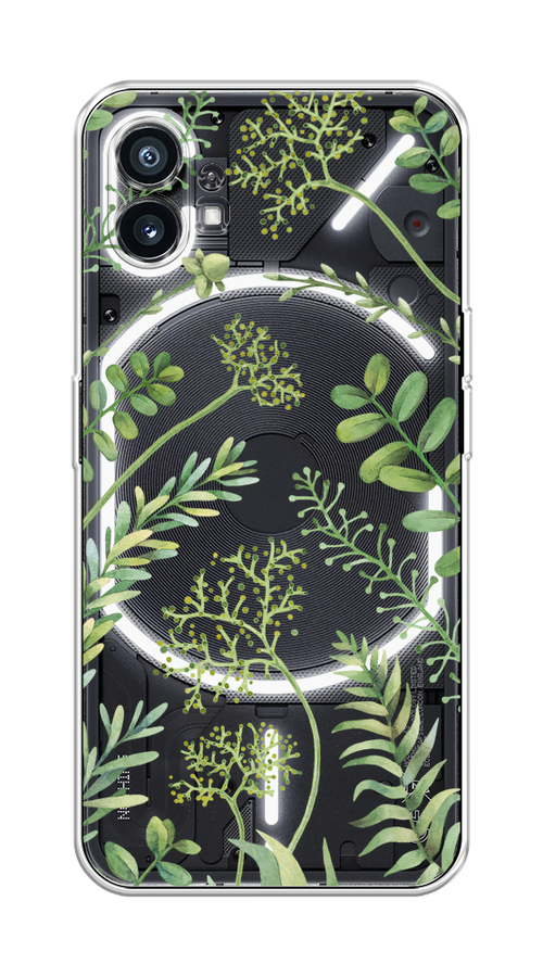 

Чехол Homey на Nothing Phone (1) "Green Leaves", Зеленый;прозрачный, 3300150-1