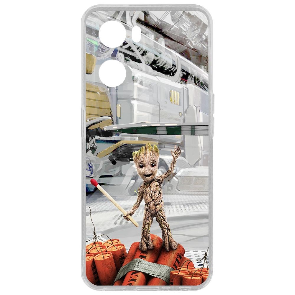 

Чехол-накладка Krutoff Clear Case Стражи Галактики. Малыш Грут для Oppo A57s, Прозрачный