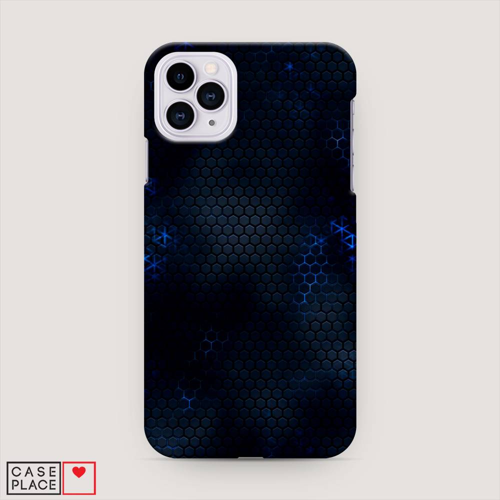 

Пластиковый чехол "Фон соты синие" на Apple iPhone 11 Pro Max, 12220-2