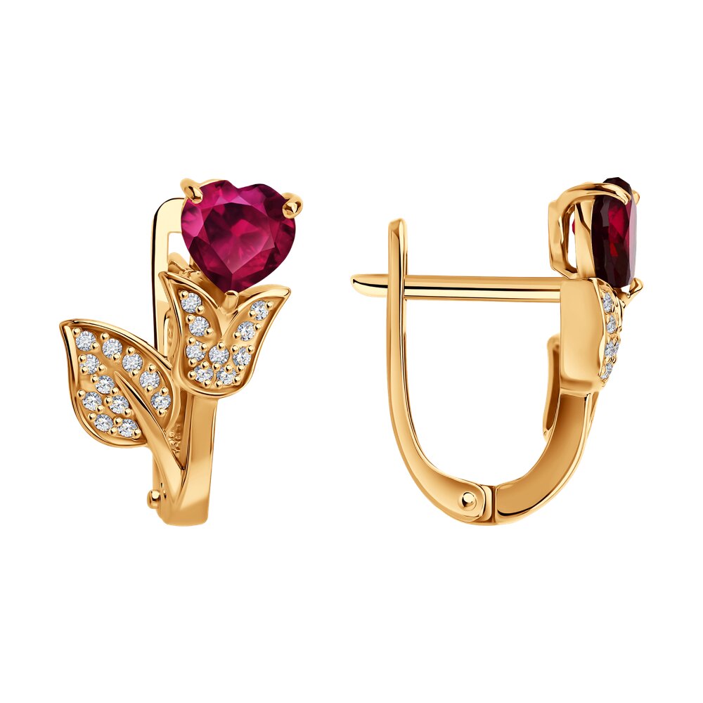 

Серьги из золота SOKOLOV 4020763, бриллиант/рубин, 4020763