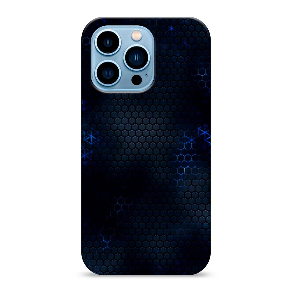 

Пластиковый чехол "Фон соты синие" на Apple iPhone 13 Pro, 14320-2
