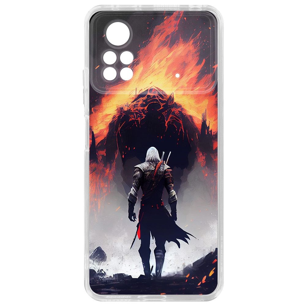 

Чехол-накладка Krutoff Clear Case Ведьмак. Геральт для Xiaomi Poco X4 Pro 5G, Прозрачный