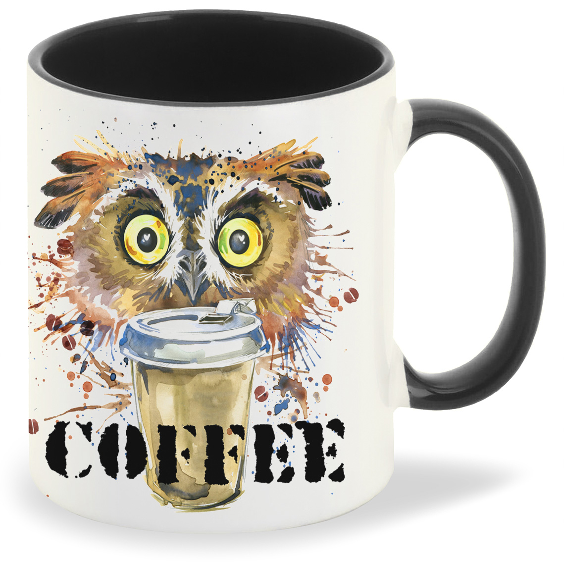 

Кружка CoolPodarok Краски Сова с кофе Cofee, Краски Сова с кофе Cofee