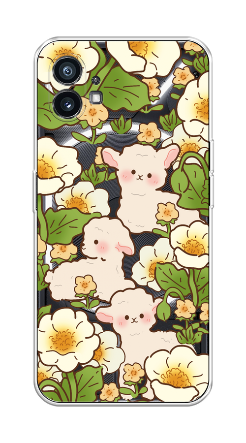 

Чехол Homey на Nothing Phone (1) "Овечки в цветах", Зеленый;бежевый, 3300150-1