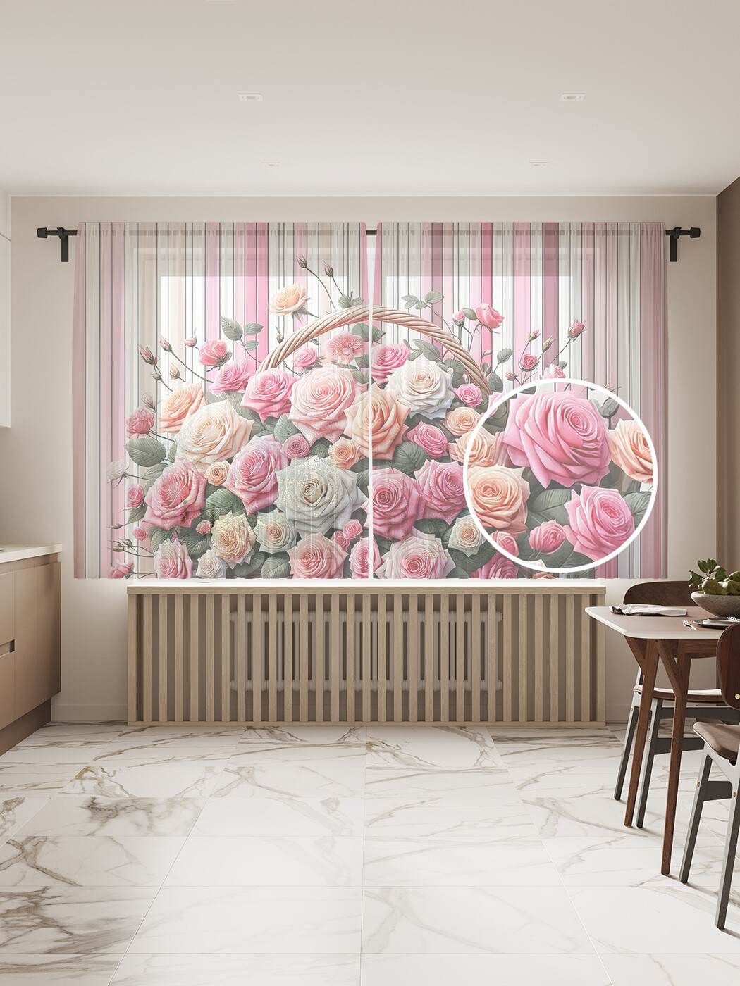 

Тюль JoyArty Корзина роз 145х180, tul_sd3238_145x180