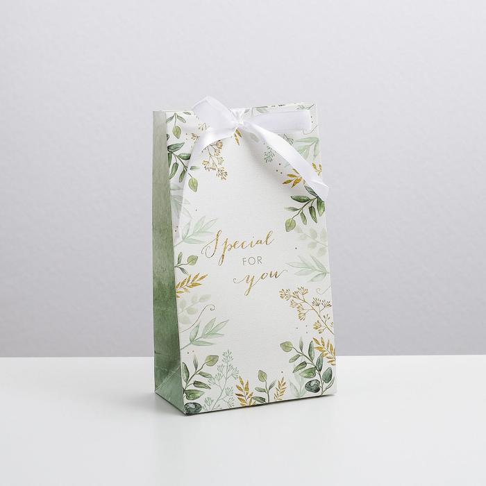 

Пакет подарочный с лентой «Special for you», 13 x 23 x 7 см, Зеленый