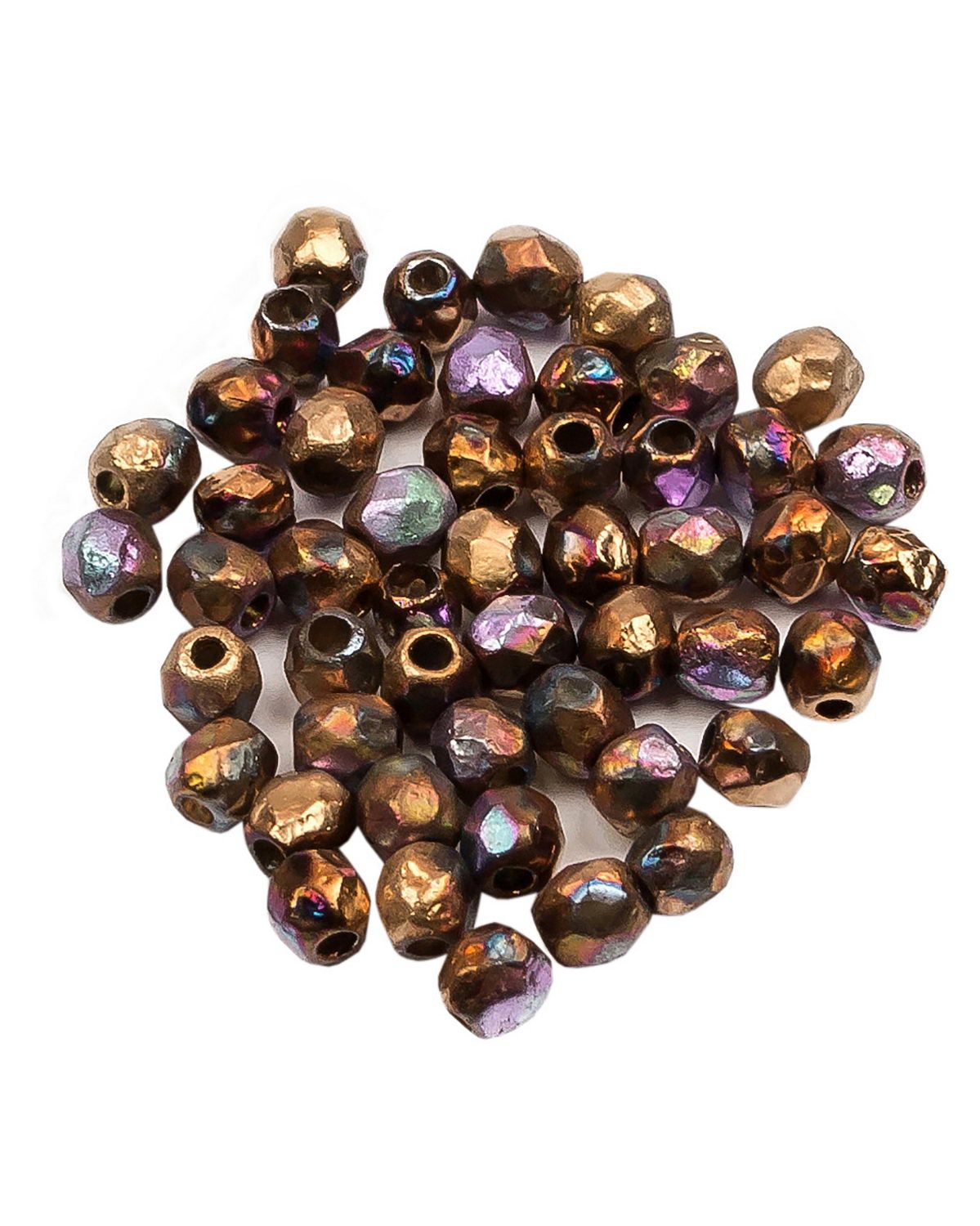 

Стеклянные чешские бусины ганеные круг 3 мм Crystal Etched Glittery Bronze 50шт, Разноцветный, FP-3