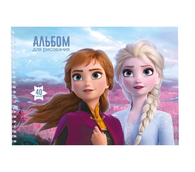 

Disney Альбом для рисования на гребне, А4, 40 листов, Холодное сердце