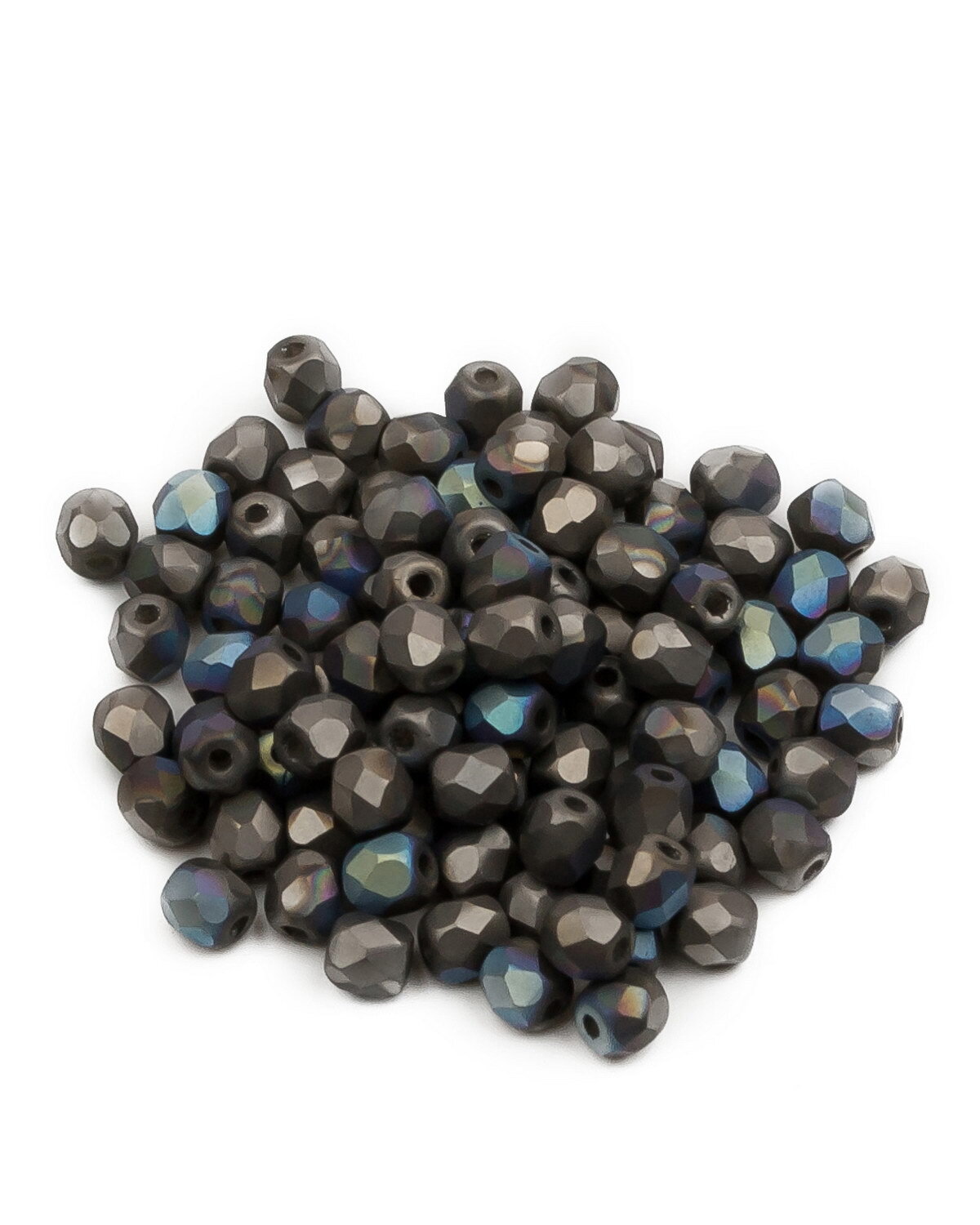 

Стеклянные чешские бусины ганеные круг р-р 3 мм Crystal Glittery Graphite Matted 100шт, Черный, FP-3