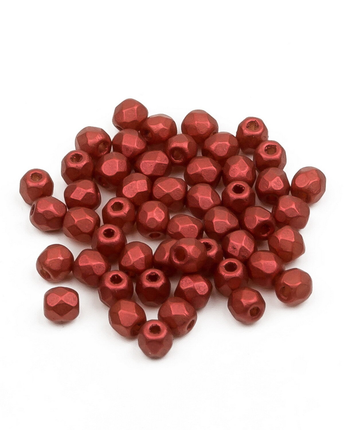 

Стеклянные чешские бусины Fire polished beads ганеные круглые р-р 3 мм Lava Red 50шт, Красный, FP-3