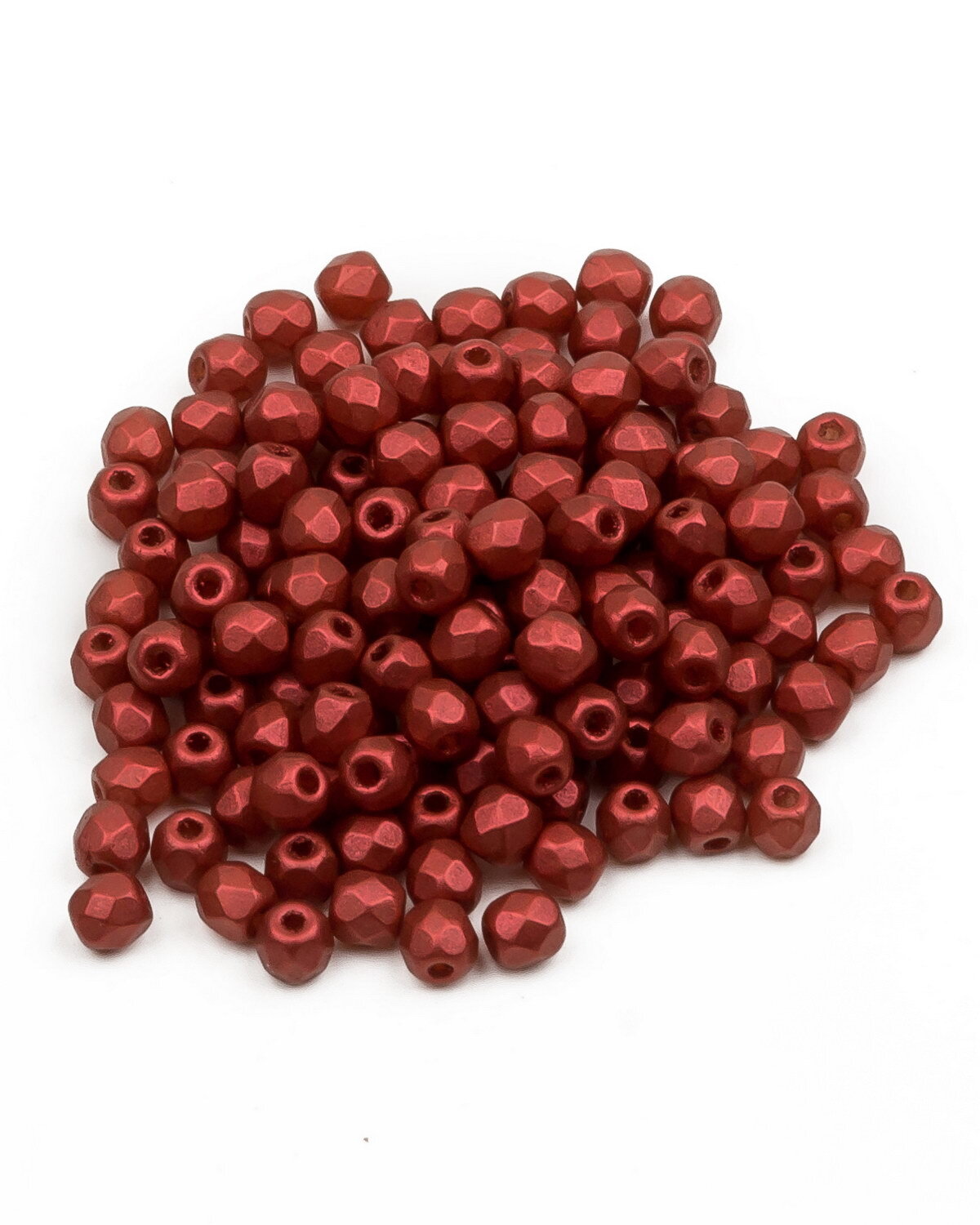 

Стеклянные чешские бусины Fire polished beads ганеные круглые р-р 3 мм Lava Red 150шт, Красный, FP-3